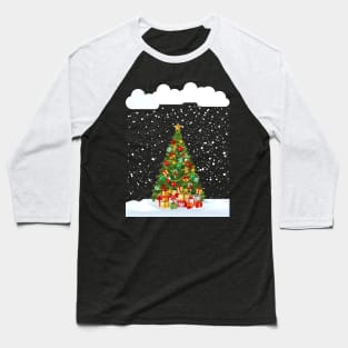 Christmas tree snowing outdoor Christmas tree in snowstorm snow lover Baseball T-Shirt